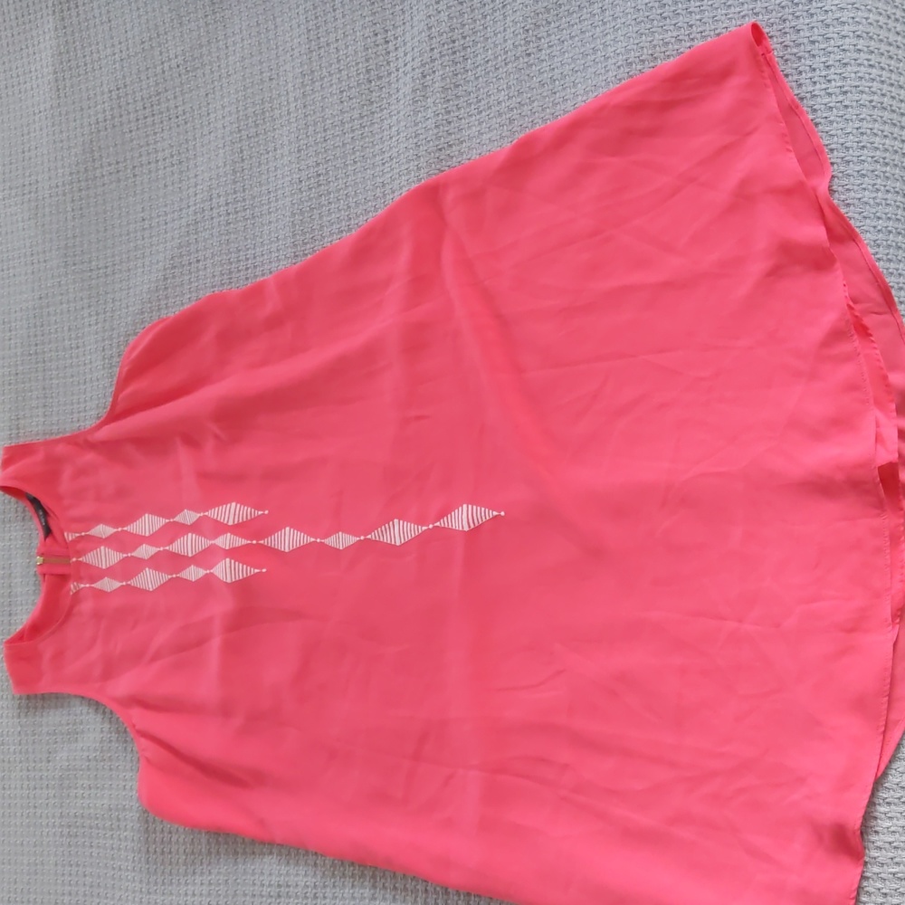 Apt. 9 Coral Midi Dress with White Accents